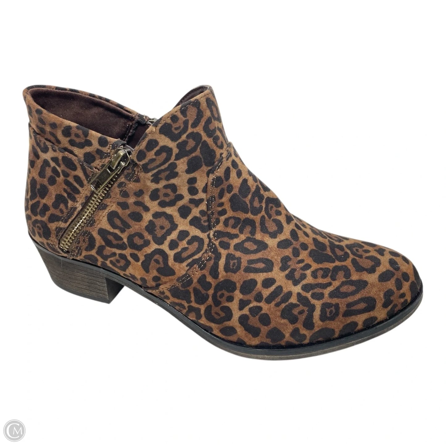 Boots Ankle Heels By SUN & STONE In Leopard Print, Size: 8.5