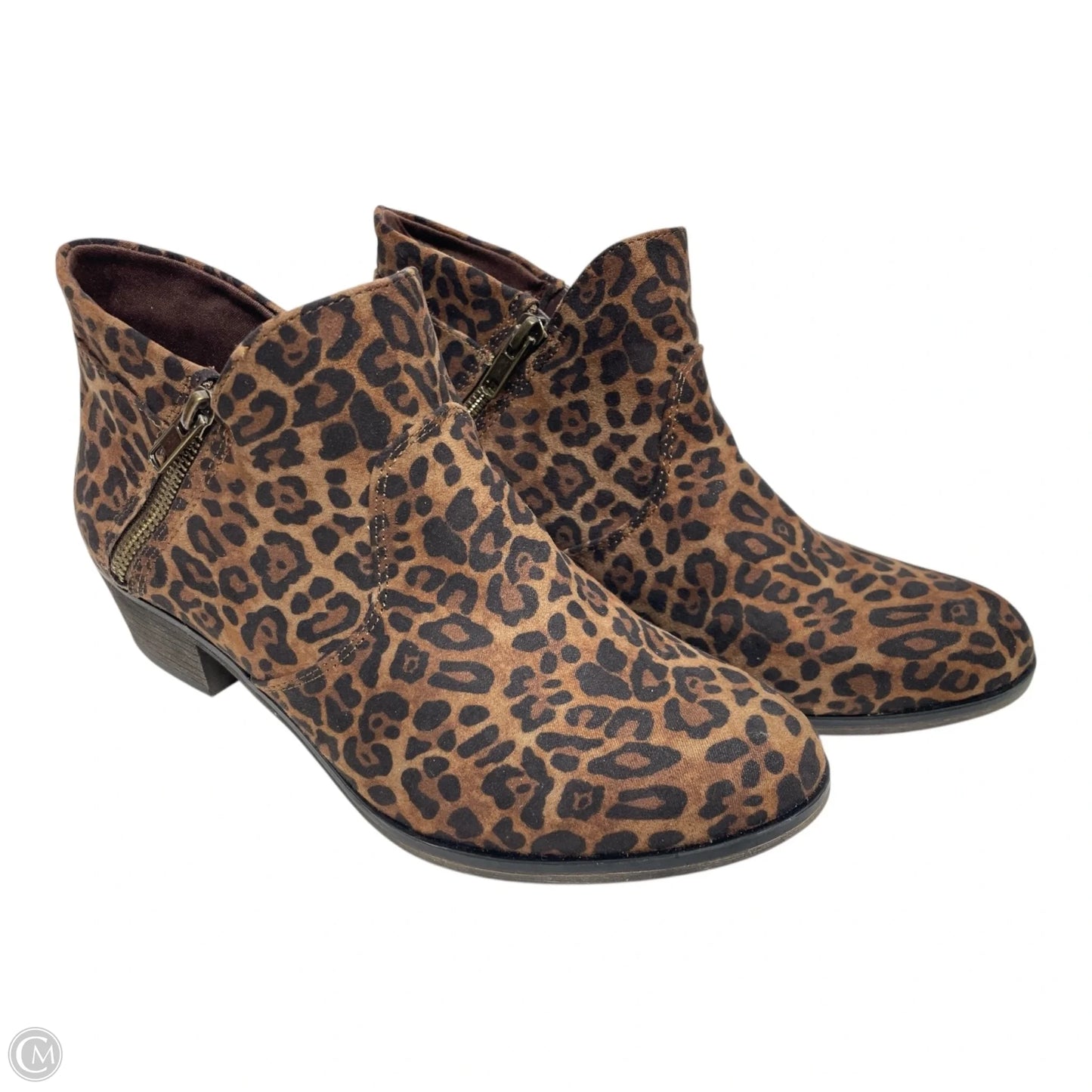Boots Ankle Heels By SUN & STONE In Leopard Print, Size: 8.5