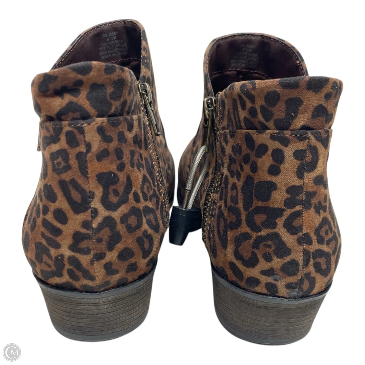 Boots Ankle Heels By SUN & STONE In Leopard Print, Size: 8.5