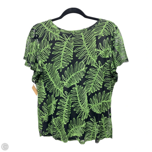 Top Short Sleeve By Kim & Cami In Tropical Print, Size: Xl