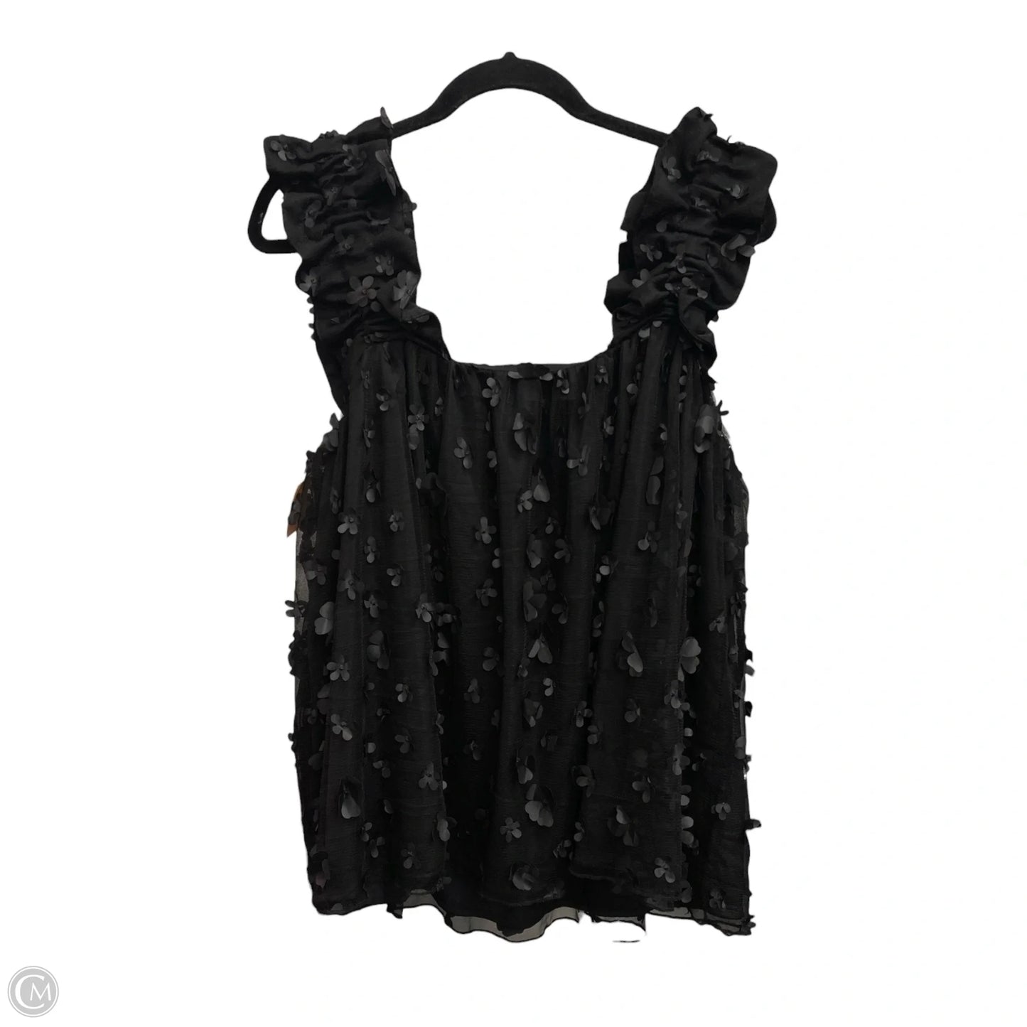 Blouse Short Sleeve By Entro In Black, Size: L