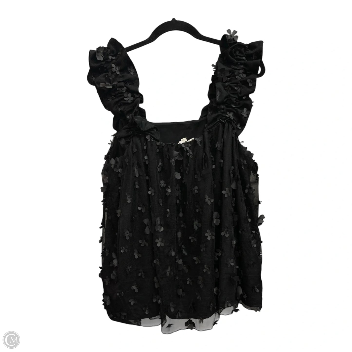 Blouse Short Sleeve By Entro In Black, Size: L