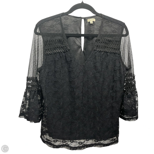 Top 3/4 Sleeve By Lily White In Black, Size: Xl