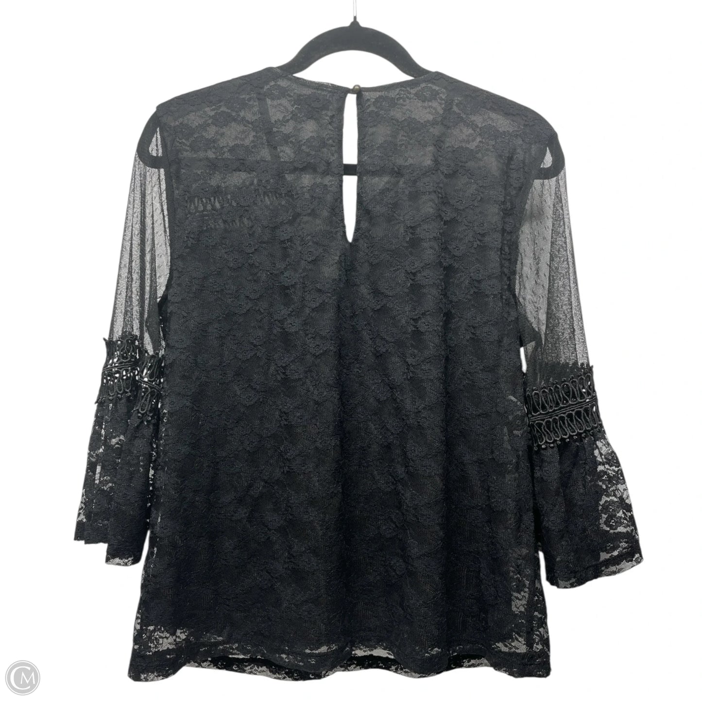 Top 3/4 Sleeve By Lily White In Black, Size: Xl