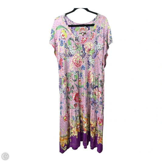 Dress Designer By Johnny Was In Floral Print, Size: Xl