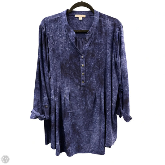 Top Long Sleeve By Westport In Tie Dye Print, Size: 2x