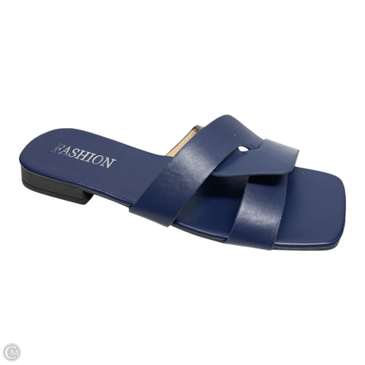 Sandals Flats By Clothes Mentor In Navy, Size: 8.5