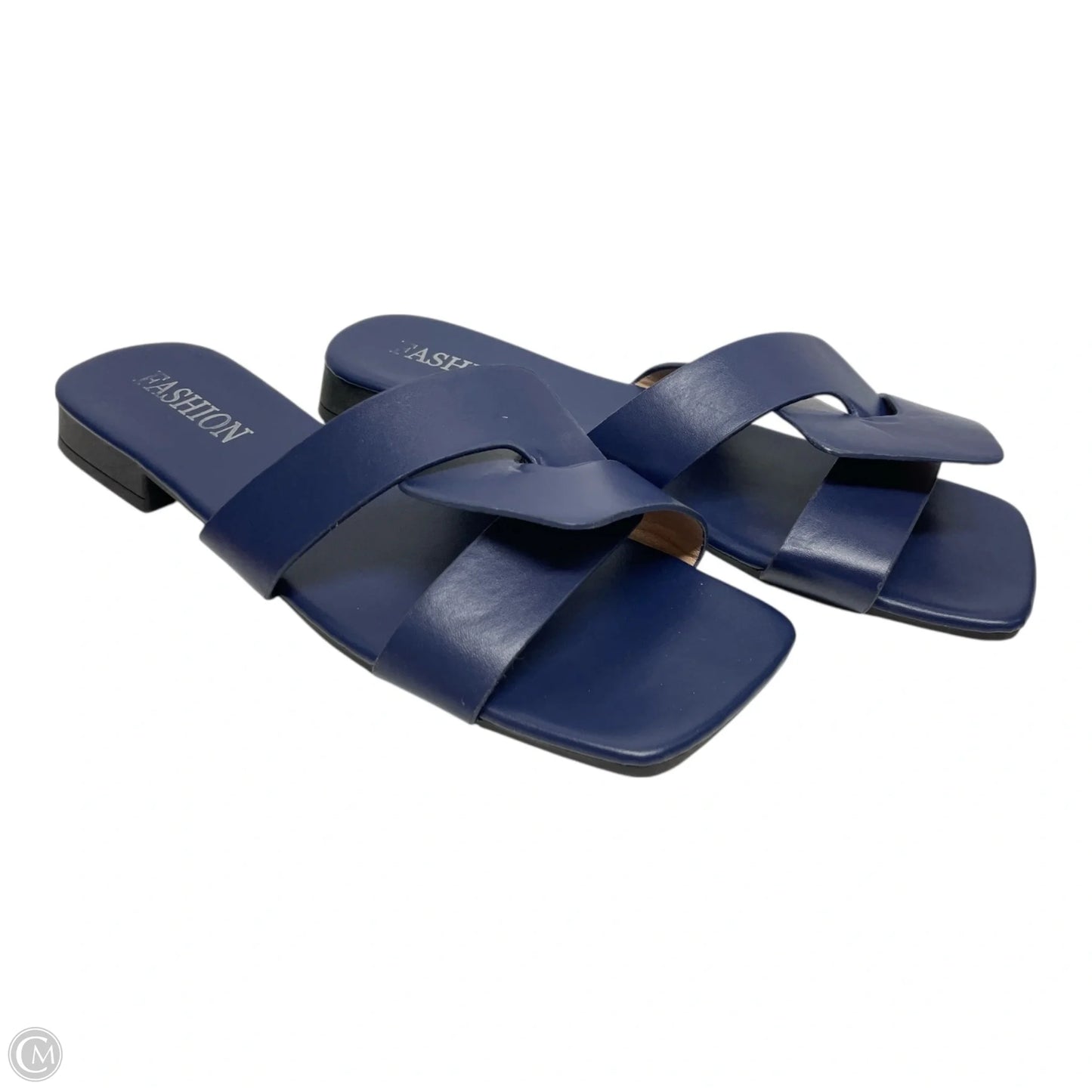 Sandals Flats By Clothes Mentor In Navy, Size: 8.5