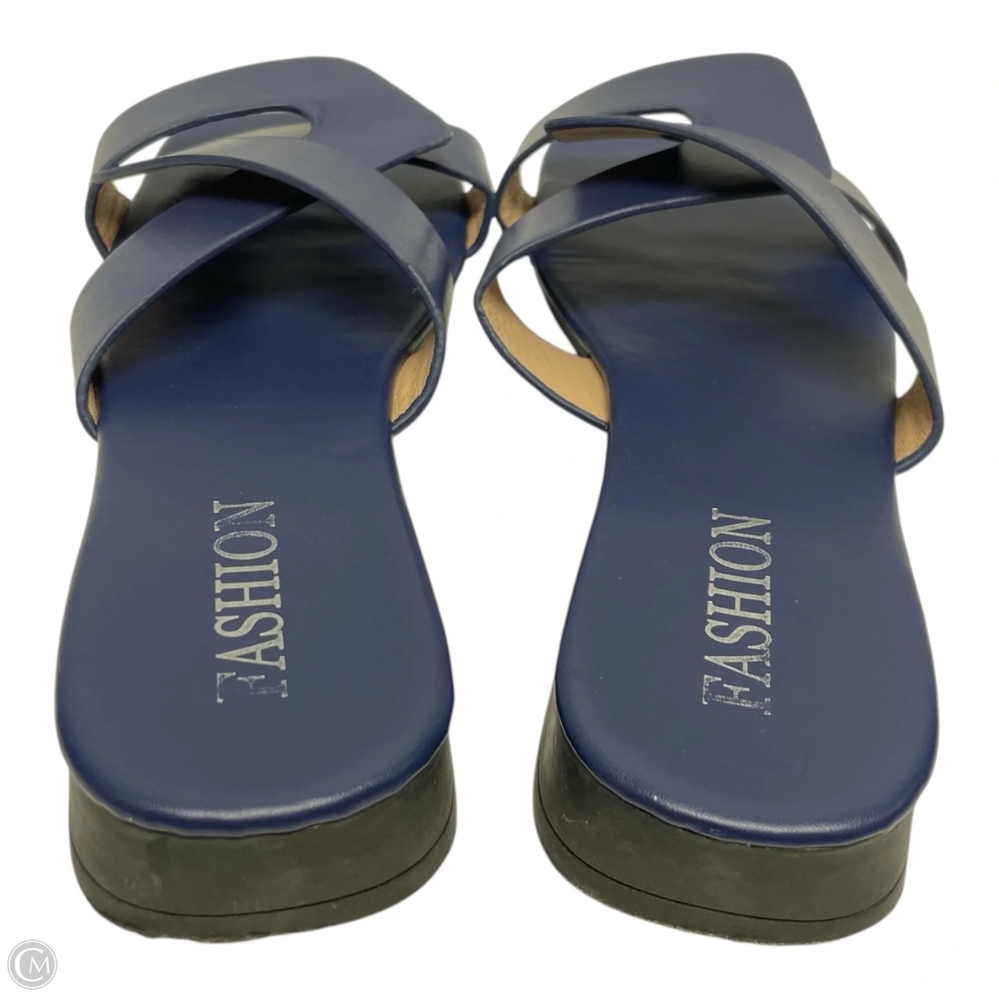 Sandals Flats By Clothes Mentor In Navy, Size: 8.5