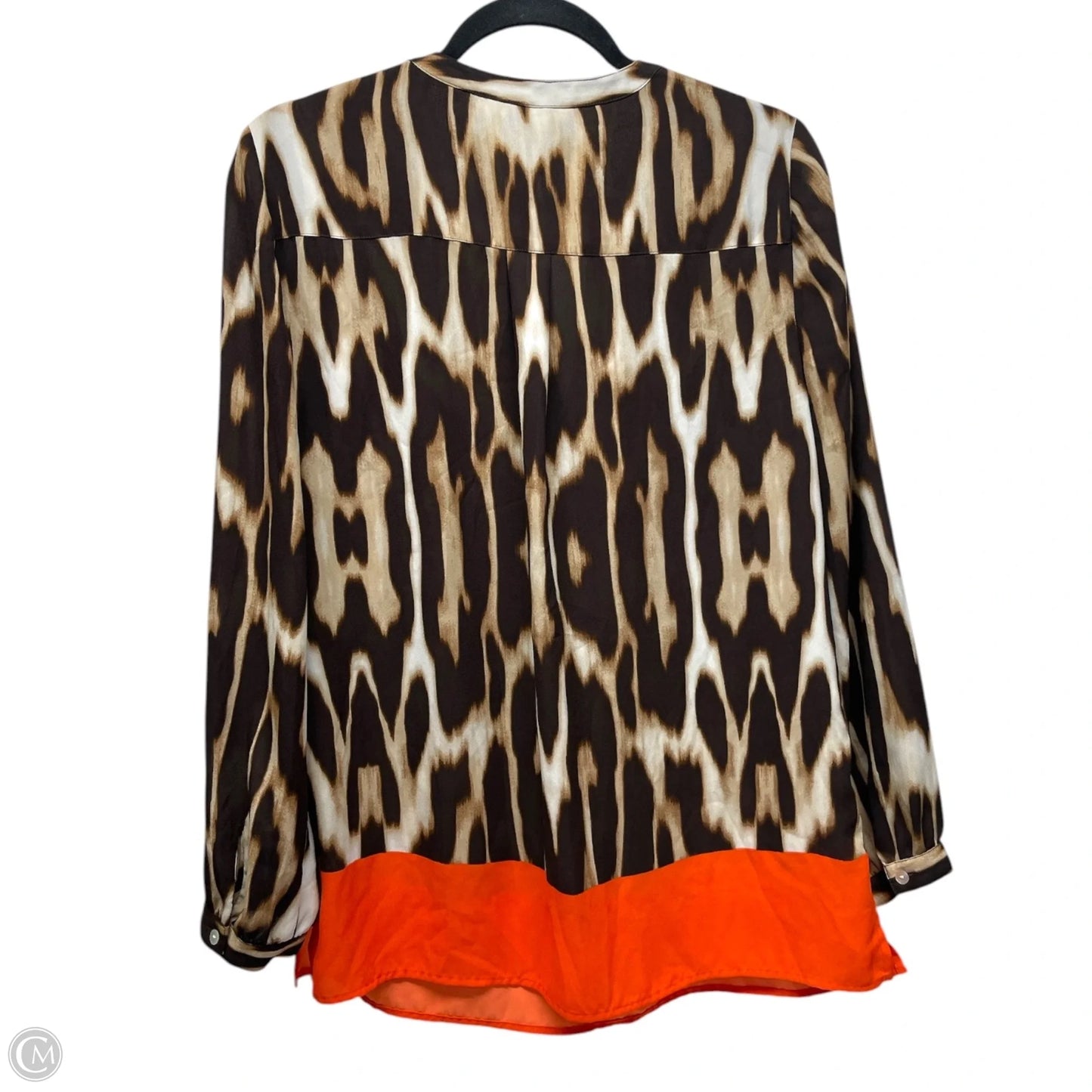 Blouse Long Sleeve By Chicos In Leopard Print, Size: M