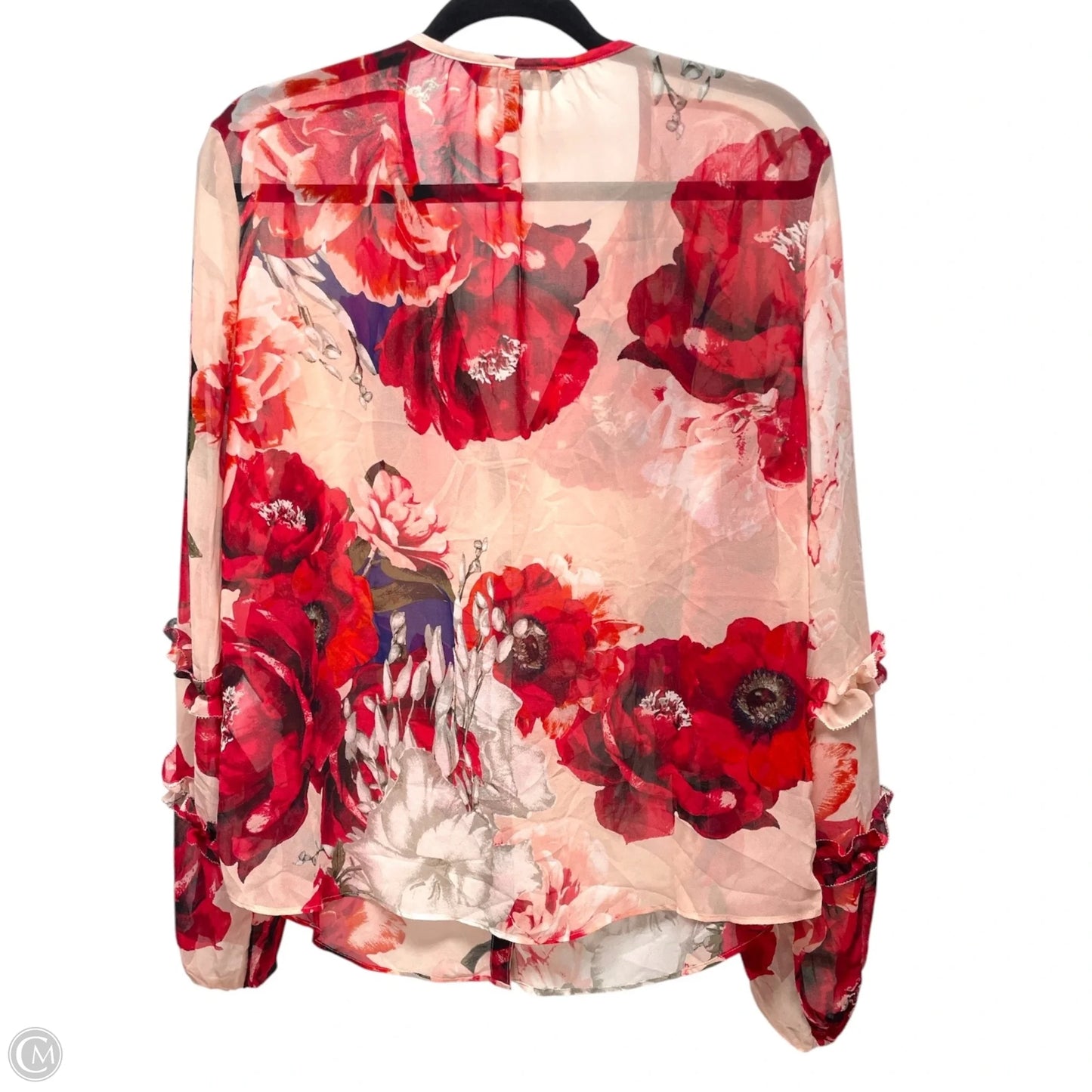 Blouse Long Sleeve By White House Black Market In Floral Print, Size: L