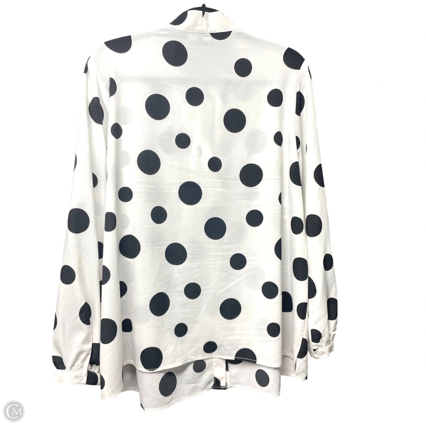 Blouse Long Sleeve By Eloquii In Polkadot Pattern, Size: 2x