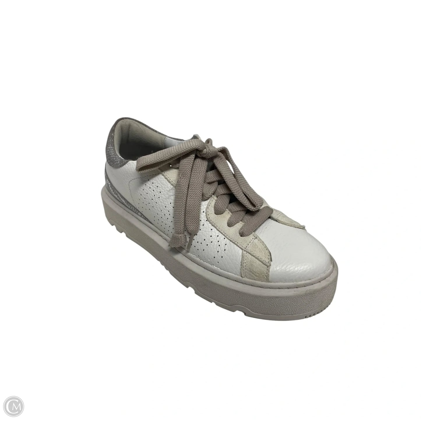 Shoes Sneakers Platform By P448 In Silver & White, Size: 8.5