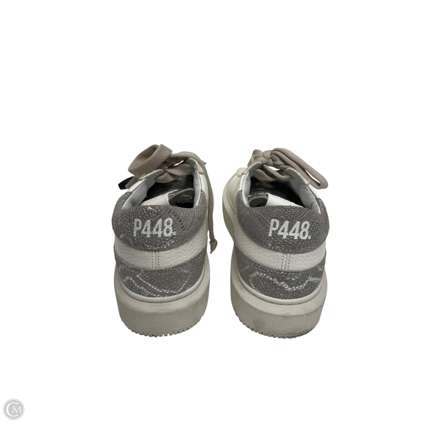 Shoes Sneakers Platform By P448 In Silver & White, Size: 8.5