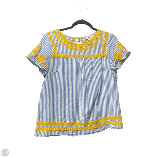 Top Short Sleeve By Boden In Striped Pattern, Size: 6