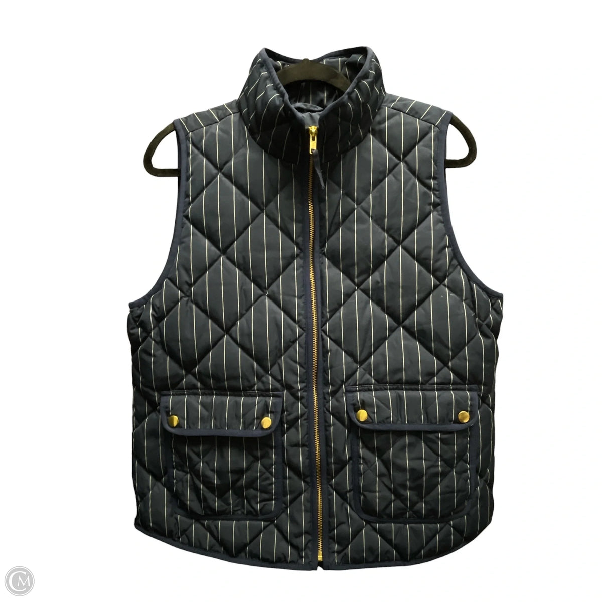 Vest Puffer & Quilted By J. Crew In Striped Pattern, Size: M