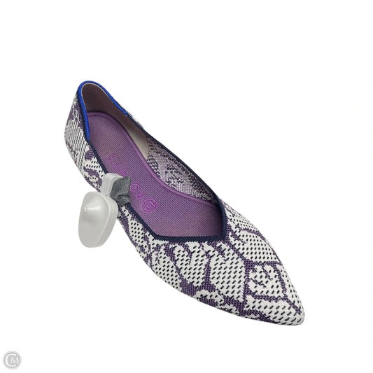 Shoes Flats By Rothys In Purple & White, Size: 10.5