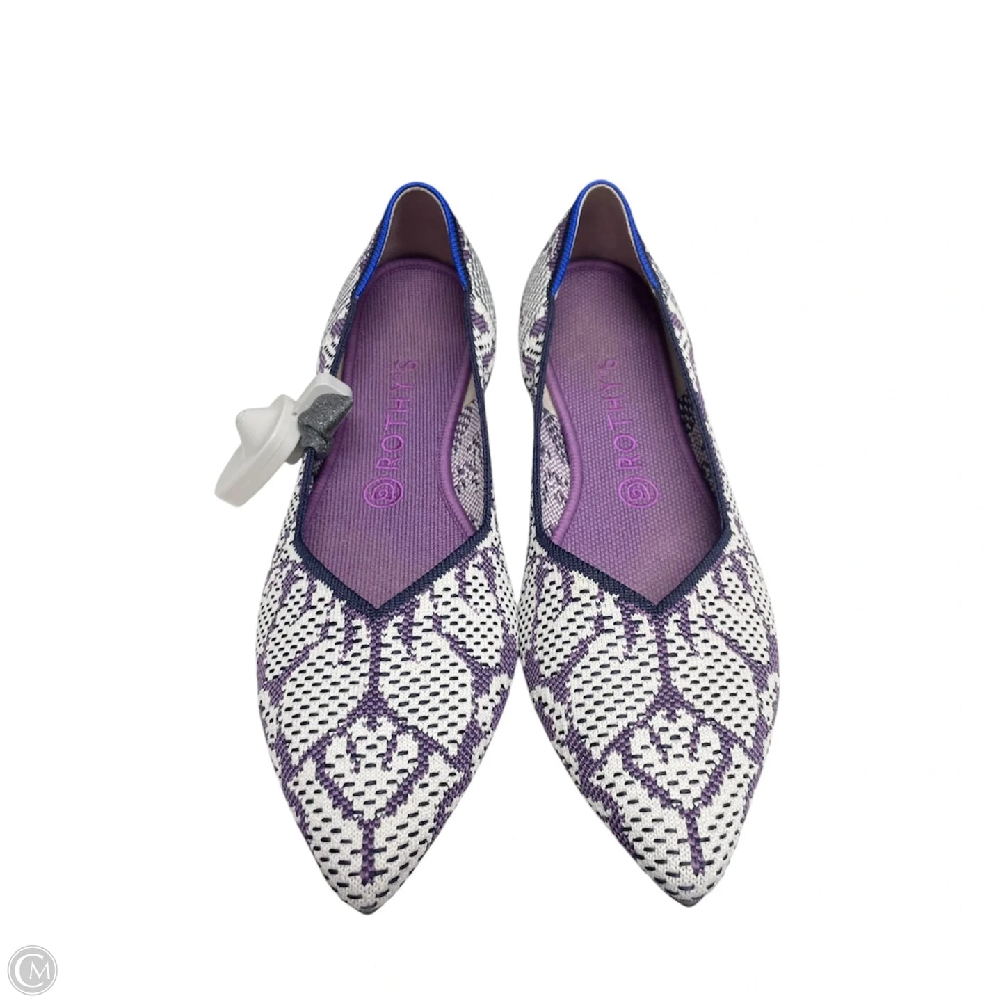 Shoes Flats By Rothys In Purple & White, Size: 10.5