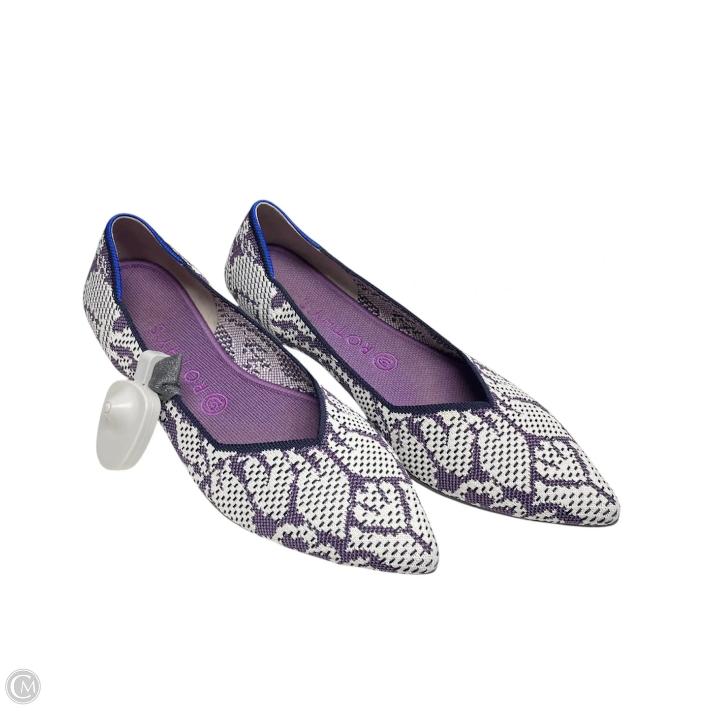 Shoes Flats By Rothys In Purple & White, Size: 10.5
