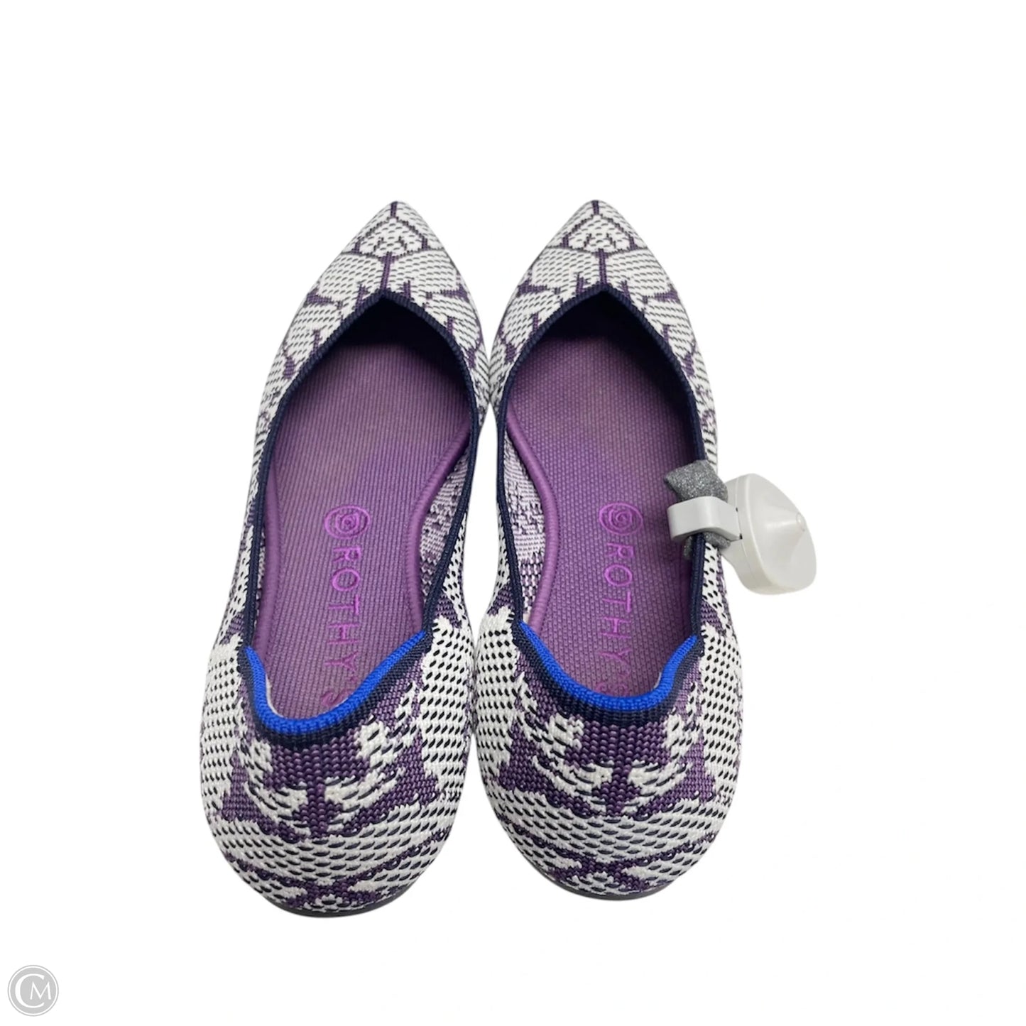 Shoes Flats By Rothys In Purple & White, Size: 10.5