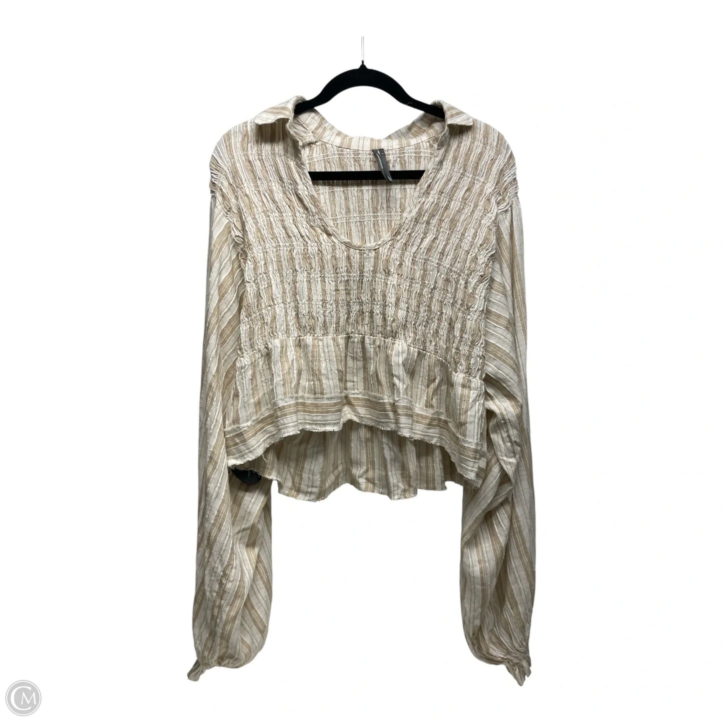 Top Long Sleeve By Anthropologie In Striped Pattern, Size: S