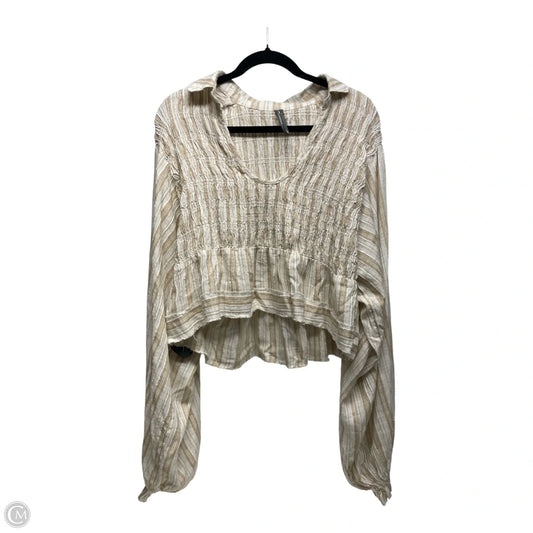 Top Long Sleeve By Anthropologie In Striped Pattern, Size: S