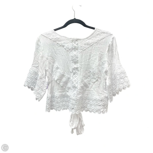 Top Short Sleeve By Clothes Mentor In White, Size: L