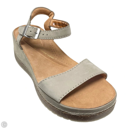 Sandals Heels Wedge By Clarks In Beige, Size: 7.5