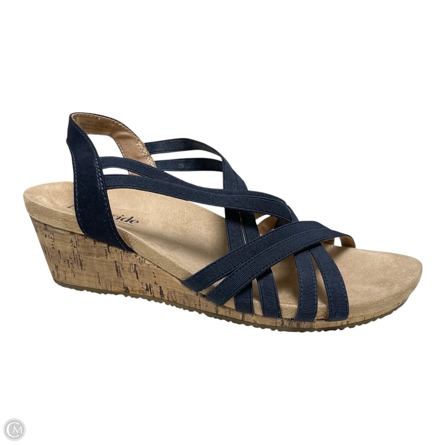 Sandals Heels Wedge By Life Stride In Navy, Size: 7.5