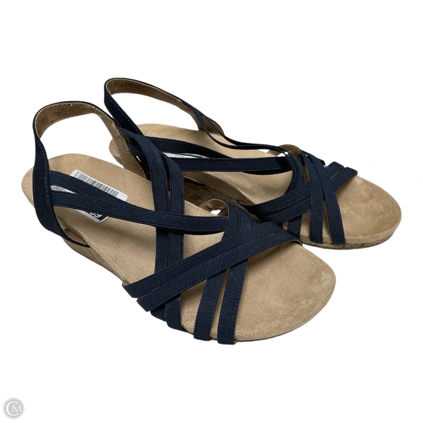 Sandals Heels Wedge By Life Stride In Navy, Size: 7.5