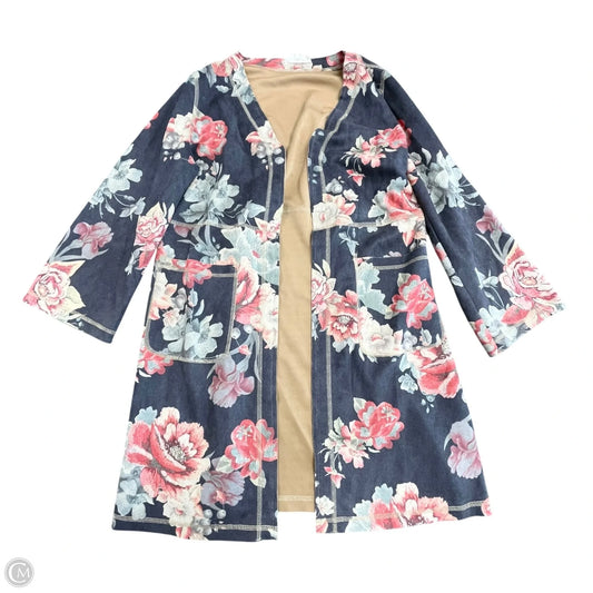 Cardigan By Solitaire In Floral Print, Size: M