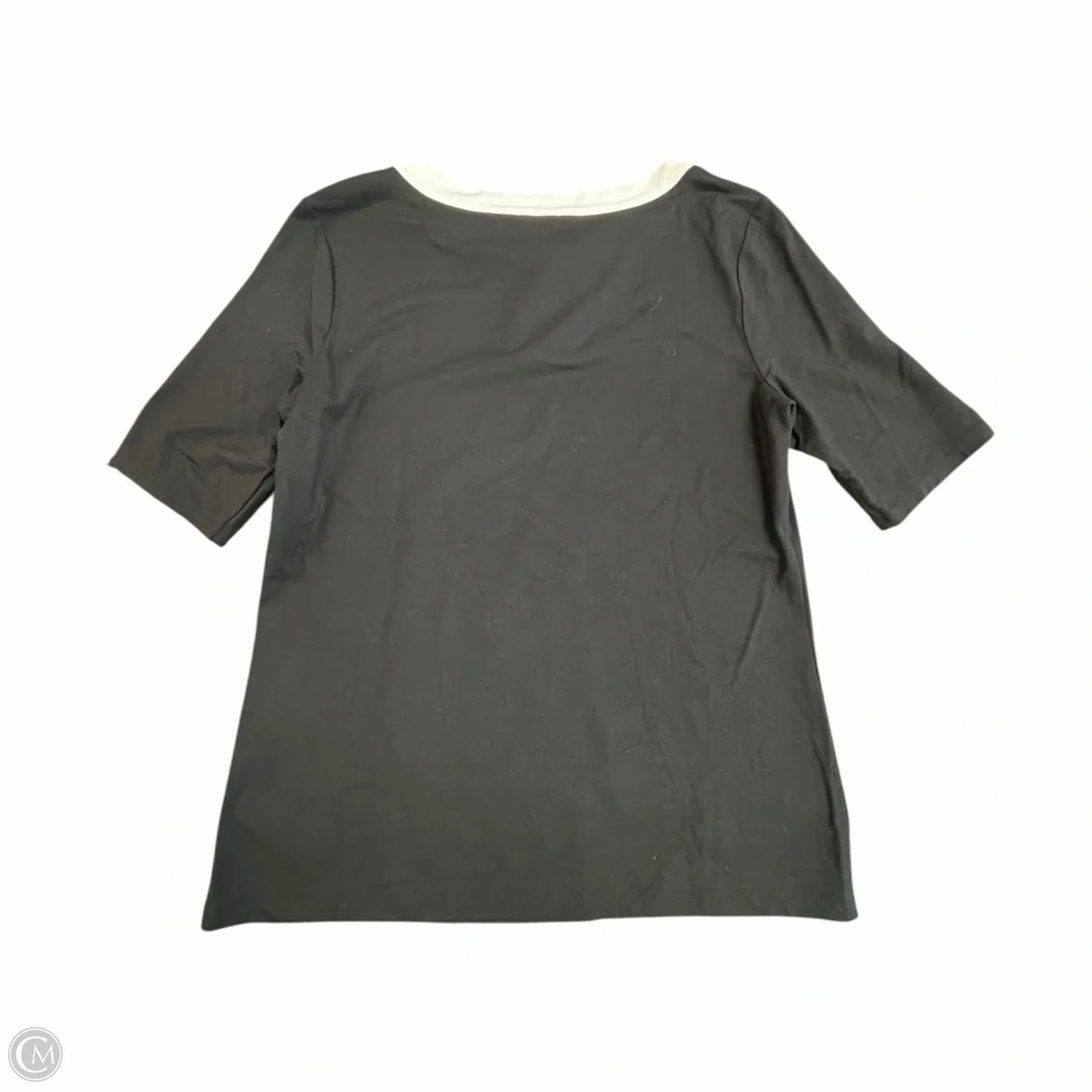 Top Short Sleeve By Talbots In Black & Cream, Size: S