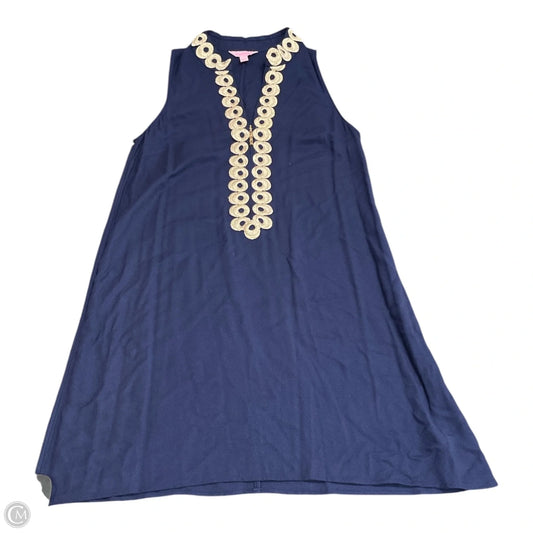 Dress Designer By Lilly Pulitzer In Blue & Gold, Size: 4
