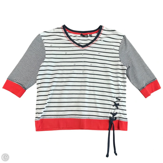 Top Short Sleeve By Onque In Blue & Red & White, Size: L