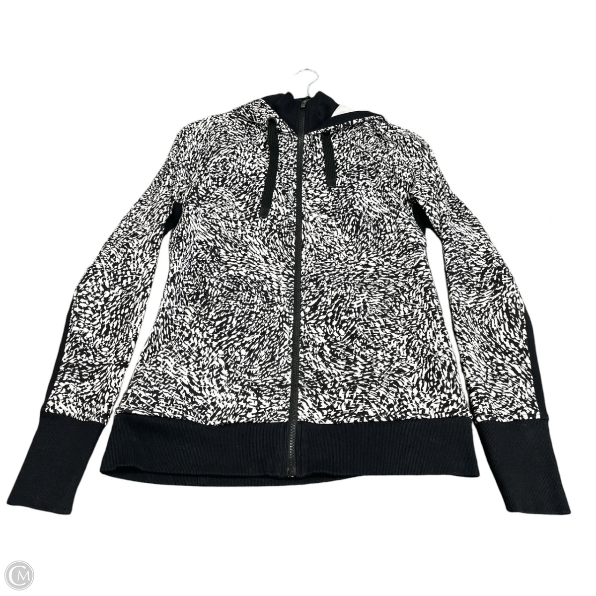 Athletic Jacket By Athleta In Black & White, Size: M
