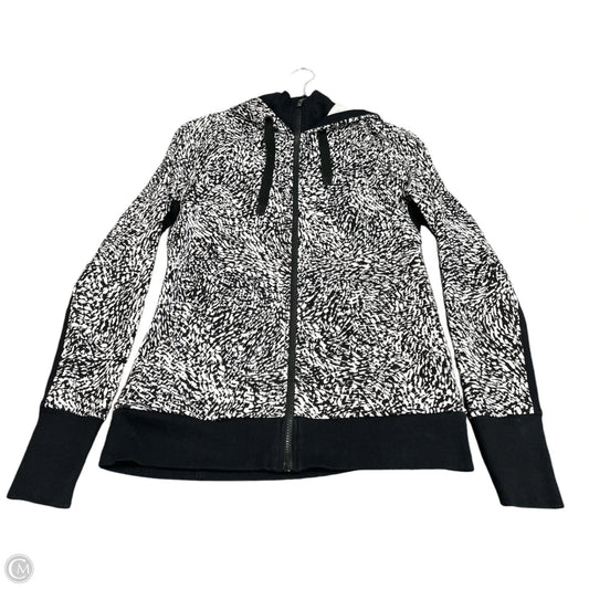Athletic Jacket By Athleta In Black & White, Size: M