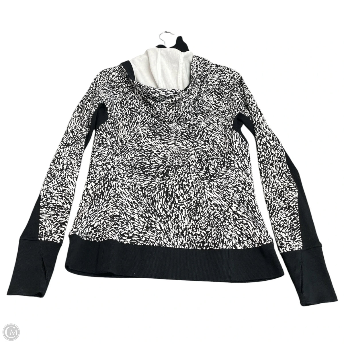 Athletic Jacket By Athleta In Black & White, Size: M