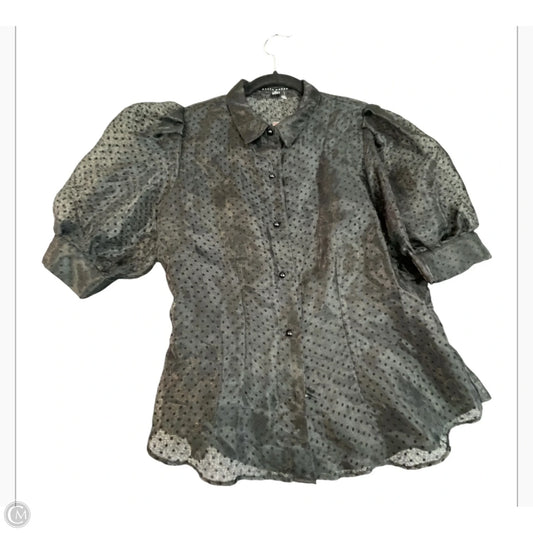 Blouse Short Sleeve By Haute Monde In Polkadot Pattern, Size: M