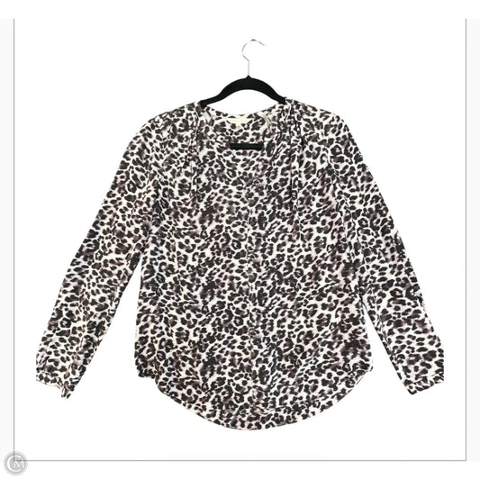 Blouse Long Sleeve By Rebecca Taylor In Leopard Print, Size: 6