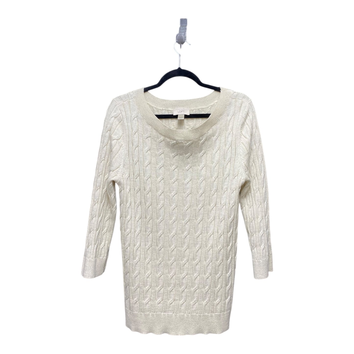 Sweater By Ann Taylor In Cream, Size: Xl