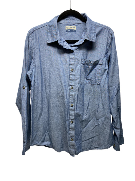 Top Long Sleeve By Magellan In Blue Denim, Size: M