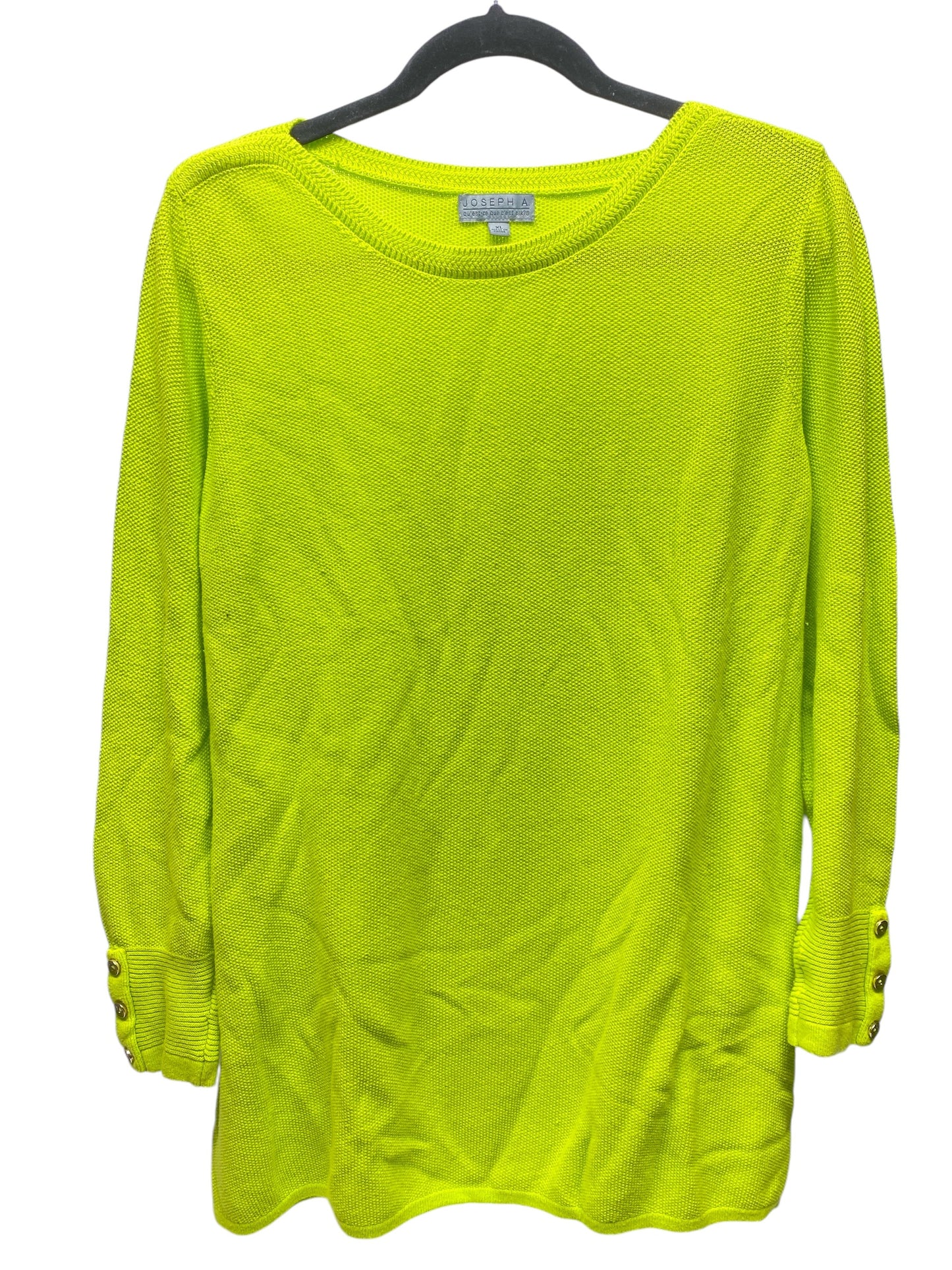 Sweater By Joseph A. In Chartreuse, Size: Xl