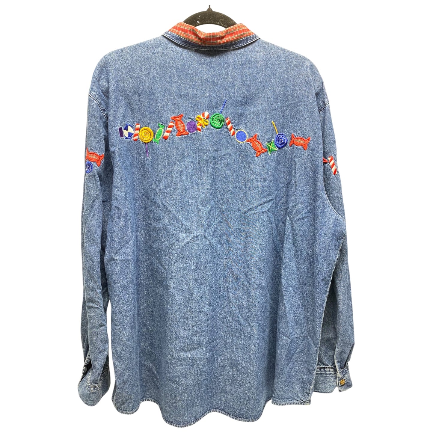 Top Long Sleeve By West Bound In Blue Denim, Size: Xl