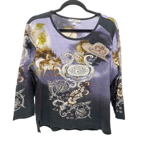 Top Long Sleeve By Rebecca Malone In Multi-colored, Size: Xlp