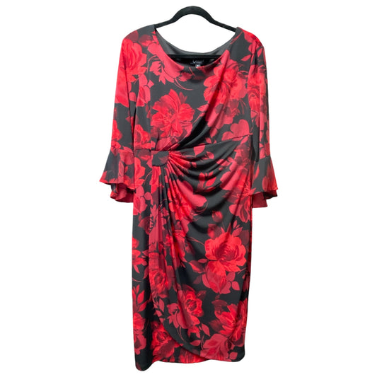 Dress Party Midi By Connected Apparel In Black & Red, Size: 14