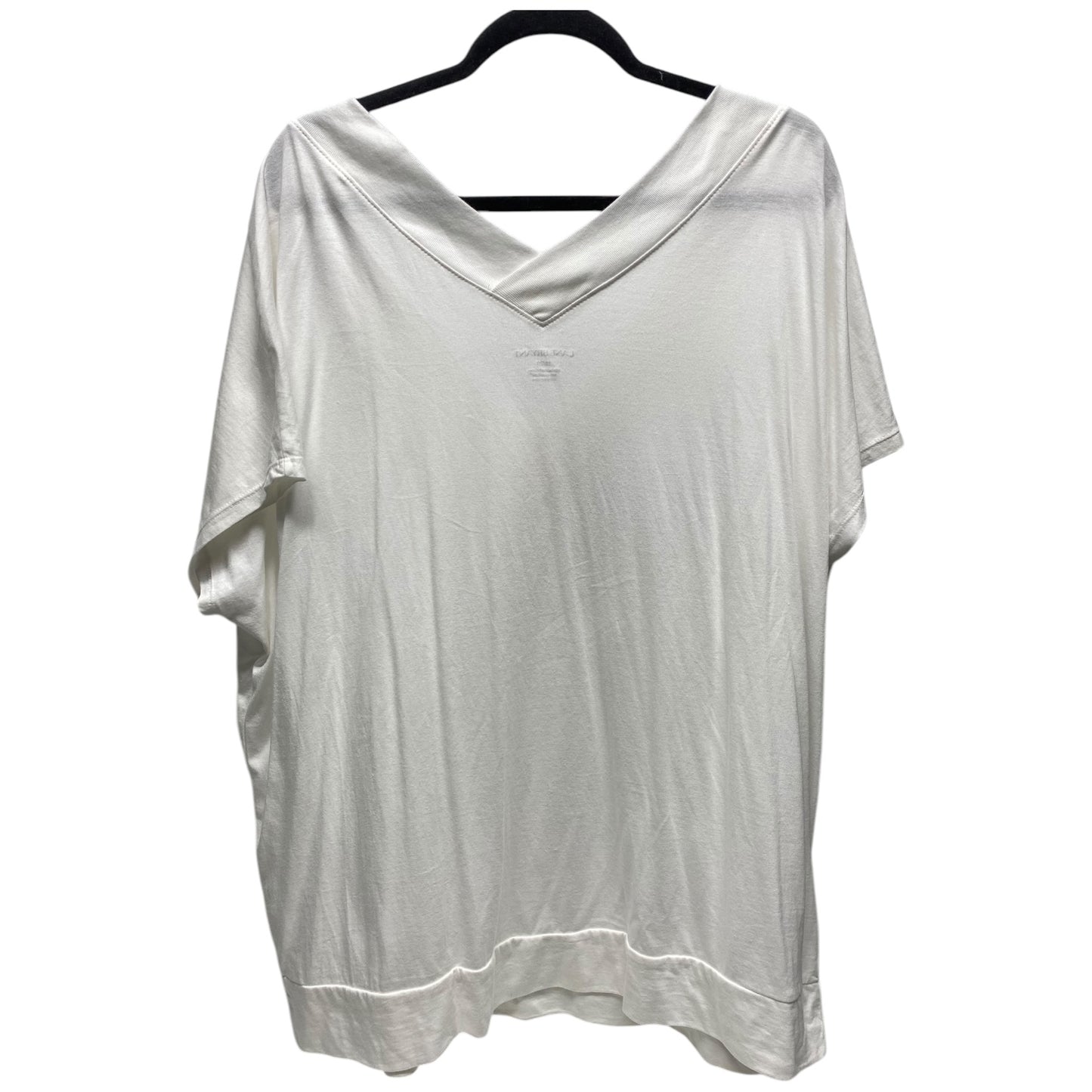 Top Short Sleeve By Lane Bryant In White, Size: 20