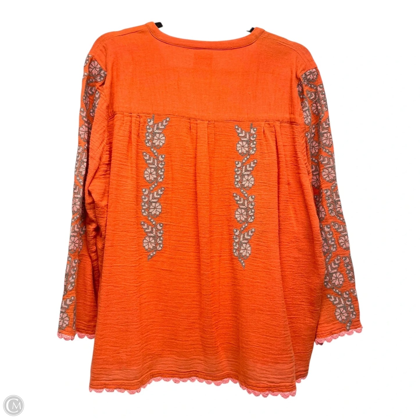 Top Long Sleeve By Ivy Jane In Orange, Size: Xl
