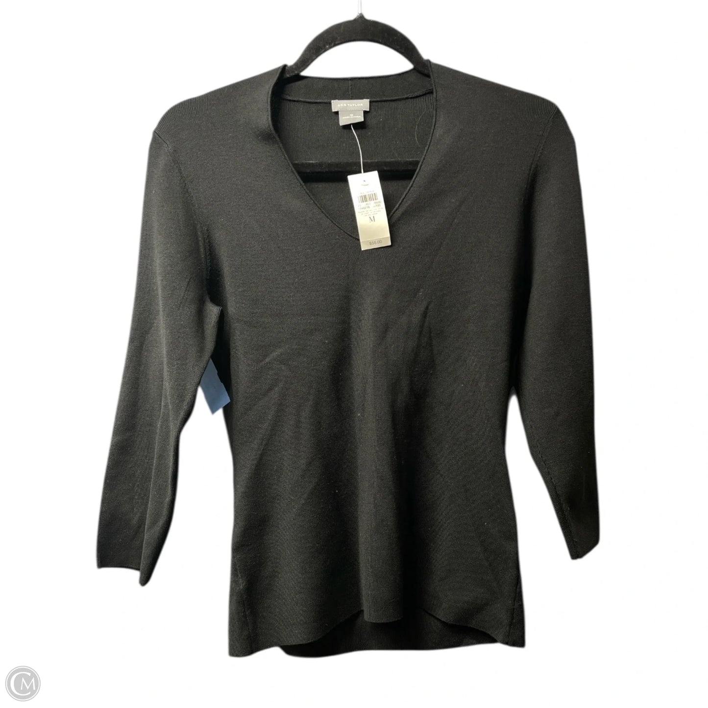 Top Long Sleeve By Ann Taylor In Black, Size: M