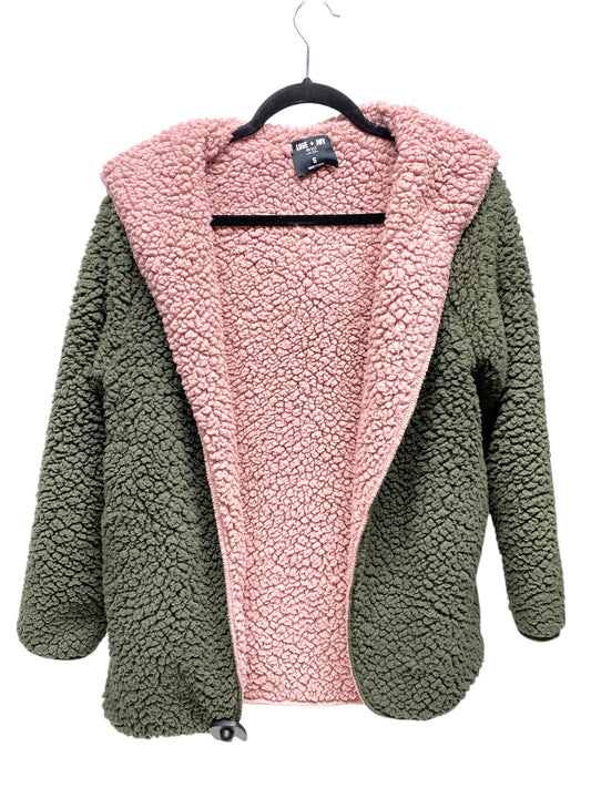 Jacket Faux Fur & Sherpa By Clothes Mentor In Green & Pink, Size: S