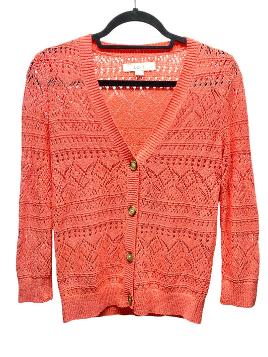 Cardigan By Loft In Peach, Size: Xs